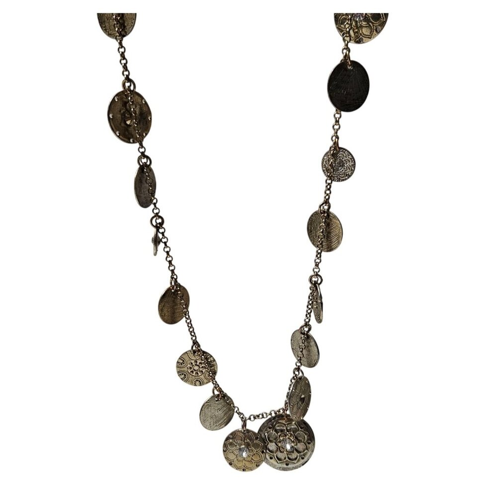 Boho Chic Gold Tone Disc Charm Necklace Statement Fashion Jewelry Women